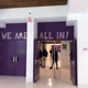 Ron Brown College Preparatory High School students filter into the room where the school holds daily schoolwide circles for students to talk. (Emmanuel Felton/The Hechinger Report)
